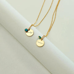 Personalized Laser Alphabet Name Pendant Necklace - 7