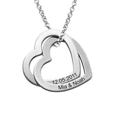 Personalized Love Heart Pendant Necklace Women Customized Name Engraving Necklace - 7