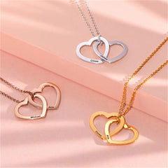 Personalized Love Heart Pendant Necklace Women Customized Name Engraving Necklace - 7