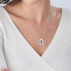 Personalized Love Heart Pendant Necklace Women Customized Name Engraving Necklace - 7