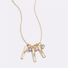 Personalized Mini Bar Birthday Stone Necklace - 7