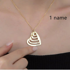 Personalized Multi-love Name Pendant Necklace - Gold - 7