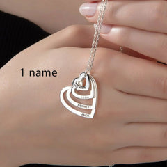 Personalized Multi-love Name Pendant Necklace - Silver - 7