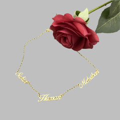 Personalized Multiple Name Nameplate Pendant Necklace - Gold / One name - Necklace