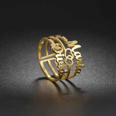 Personalized Name Customization Three Layer Ring - 7