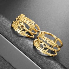 Personalized Name Customization Three Layer Ring - 7