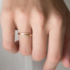 Personalized Name Ring Custom Double Name Ring Engraving Nameplate Ring - 7