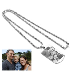 Personalized Nameplate Custom Name Photo Necklace Custom Jewelry Stainless Steel Necklace - Necklace
