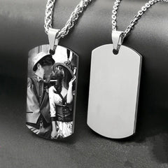 Personalized Nameplate Custom Name Photo Necklace Custom Jewelry Stainless Steel Necklace - Necklace