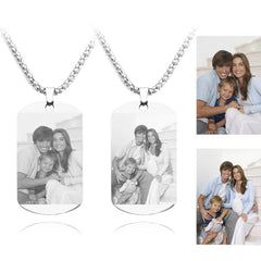 Personalized Nameplate Custom Name Photo Necklace Custom Jewelry Stainless Steel Necklace - Necklace