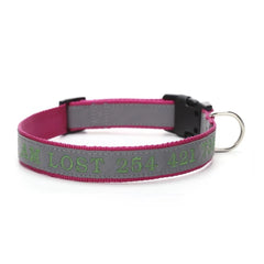 Personalized Phone Name Embroidered Reflective Dog Collar - 7
