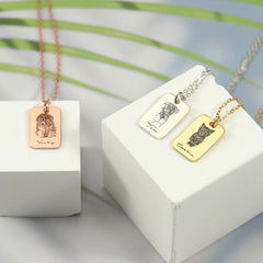 Personalized Photo Memorial Pet Pendant Necklace - 7