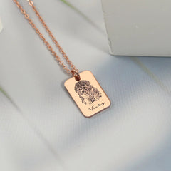 Personalized Photo Memorial Pet Pendant Necklace - Rose Gold / Silver - 7