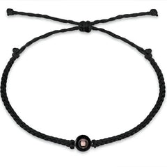 Personalized Photo Projection Bracelet 100 Languages I Love You Custom Photo Bracelets - Black rope plus black - Name