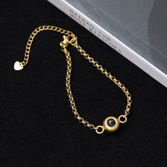 Personalized Photo Projection Titanium Steel Couple Bracelet - 7