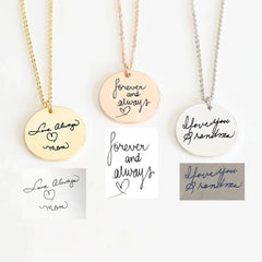 Personalized Signature Coin Stainless Steel Pendant Necklace - 7