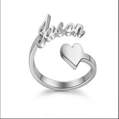 Personalized Name Ring For Women - Steel color / Adjustable opening - 7