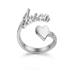 Personalized Name Ring For Women - Steel color / Adjustable opening - 7