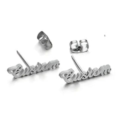 Personalization Customize Cute Alloy Earrings With Name - Sterling silver - 7