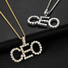 Personalized Single Row Zircon Pendant Necklace - 7