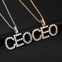 Personalized Single Row Zircon Pendant Necklace - 7