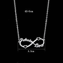 Personalized Stainless Steel Custom Name Necklace Rose Pendant - Necklace