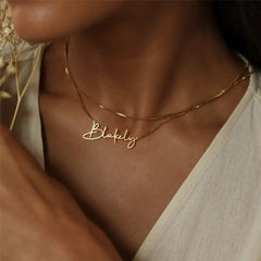 Personalized Stainless Steel English Letter Name Necklace - Name Necklace