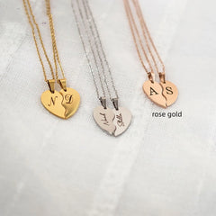 Personalized Stainless Steel Heart-shaped Necklace - Rose Gold / Single Sided Engraving - 7