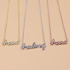 Personalized Stainless Steel Necklace Custom Name Choker Pendant - 7