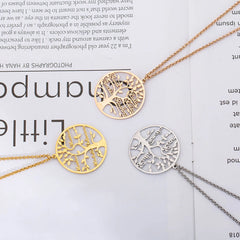 Personalized Tree Of Life Shape Titanium Name Necklace - 7