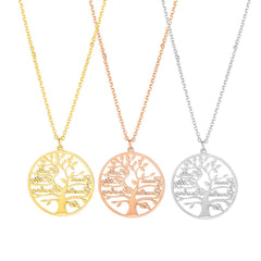 Personalized Tree Of Life Shape Titanium Name Necklace - 7