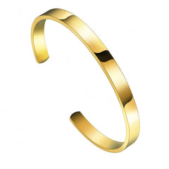 Personalized Versatile C-shaped 6mm Stainless Steel Smooth Bracelet For Women - 7