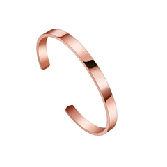 Personalized Versatile C-shaped 6mm Stainless Steel Smooth Bracelet For Women - 7