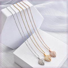 Personalized Women Chain Necklace Custom Engraved Heart Name - 7