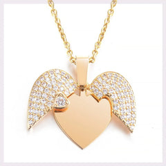 Personalized Women Chain Necklace Custom Engraved Heart Name - Gold1 - 7