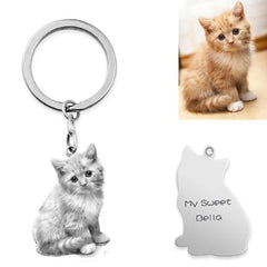 Private Custom Pet Character Photo Necklace Keychain - 7