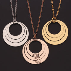 Private Custom Stainless Steel Three Name Letter Custom Necklace - 7