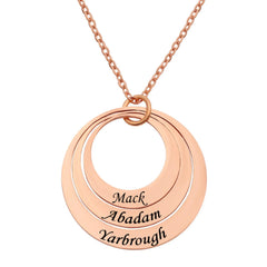 Private Custom Stainless Steel Three Name Letter Custom Necklace - Rose gold - 7