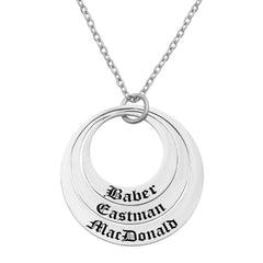 Private Custom Stainless Steel Three Name Letter Custom Necklace - Silver - 7