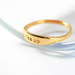 Private Name Pictured Custom Ring Gold Plated - 7