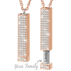 Retractable Three-dimensional Rod Pendant DIY Customized Name Diamond Necklace - 7