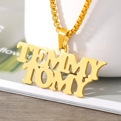Rock Style Bead Chain Signature Personalized Name Necklace Personalized Pendant - 7