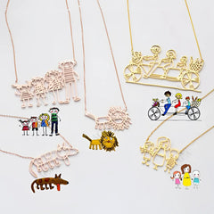 Baby Hand Drawing Necklace - 7
