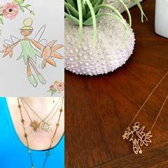 Baby Hand Drawing Necklace - 7