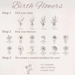 Combination Birthday Flowers Personalized Flower Necklace - 7