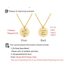Combination Birthday Flowers Personalized Flower Necklace - 7