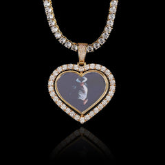 Rotating Double-sided Love Photo Pendant Necklace - 7