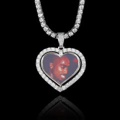 Rotating Double-sided Love Photo Pendant Necklace - 7