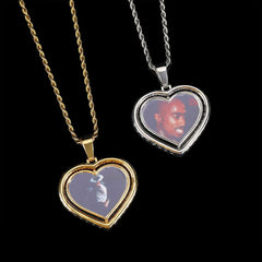Rotating Double-sided Love Photo Pendant Necklace - 7