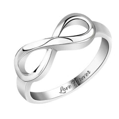 S925 Infinite Symbol Jewelry Personalized Name Carving Ring Ornament - 7